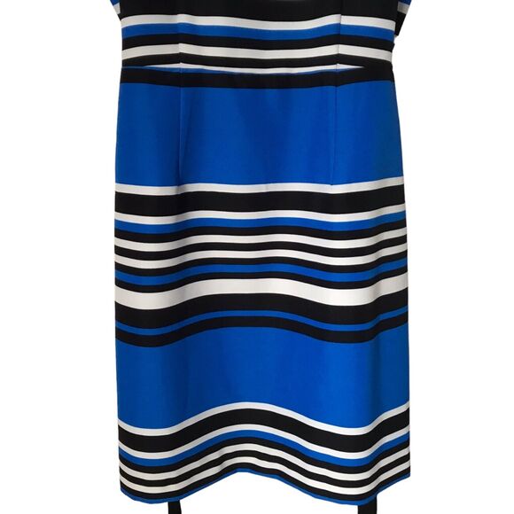 Emma & Michele Womens Dress Size 12 Multicolor Striped Sleeveless Career Sheath - Picture 3 of 13